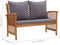 vidaXL - Tuinbank - met - kussens - 119 - cm - massief - acaciahout