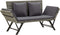 vidaXL - Tuinbank - met - kussens - 176 - cm - poly - rattan - grijs
