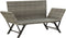 vidaXL - Tuinbank - met - kussens - 176 - cm - poly - rattan - grijs