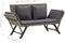 vidaXL - Tuinbank - met - kussens - 176 - cm - poly - rattan - grijs