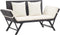 vidaXL - Tuinbank - met - kussens - 176 - cm - poly - rattan - zwart
