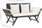 vidaXL - Tuinbank - met - kussens - 176 - cm - poly - rattan - zwart