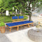 vidaXL - Tuinbank - met - kussens - 2-in-1 - 190 - cm - massief - acaciahout