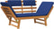vidaXL - Tuinbank - met - kussens - 2-in-1 - 190 - cm - massief - acaciahout