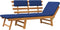 vidaXL - Tuinbank - met - kussens - 2-in-1 - 190 - cm - massief - acaciahout