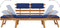 vidaXL - Tuinbank - met - kussens - 2-in-1 - 190 - cm - massief - acaciahout