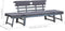 vidaXL - Tuinbank - met - kussens - 2-in-1 - 190 - cm - massief - acaciahout - grijs