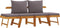 vidaXL - Tuinbank - met - kussens - 2-in-1 - massief - acaciahout
