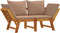 vidaXL - Tuinbank - met - kussens - 2-in-1 - massief - acaciahout