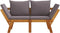 vidaXL - Tuinbank - met - kussens - 2-in-1 - massief - acaciahout