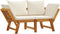 vidaXL - Tuinbank - met - kussens - 2-in-1 - massief - acaciahout