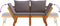 vidaXL - Tuinbank - met - kussens - 2-in-1 - massief - acaciahout