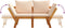 vidaXL - Tuinbank - met - kussens - 2-in-1 - massief - acaciahout