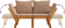 vidaXL - Tuinbank - met - kussens - 2-in-1 - massief - acaciahout