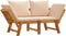 vidaXL - Tuinbank - met - kussens - 2-in-1 - massief - acaciahout