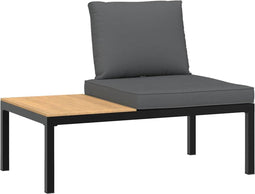 vidaXL - Tuinbank - met - kussens - aluminium - zwart