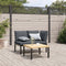vidaXL - Tuinbank - met - kussens - aluminium - zwart