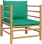 vidaXL - Tuinbank - met - kussens - bamboe - groen