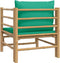 vidaXL - Tuinbank - met - kussens - bamboe - groen