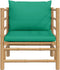 vidaXL - Tuinbank - met - kussens - bamboe - groen
