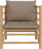 vidaXL - Tuinbank - met - kussens - bamboe - taupe