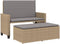 vidaXL - Tuinbank - met - kussens - en - voetenbank - poly - rattan - beige