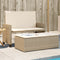 vidaXL - Tuinbank - met - kussens - en - voetenbank - poly - rattan - beige