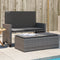 vidaXL - Tuinbank - met - kussens - en - voetenbank - poly - rattan - grijs