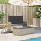 vidaXL - Tuinbank - met - kussens - en - voetenbank - poly - rattan - lichtgrijs