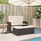 vidaXL - Tuinbank - met - kussens - en - voetenbank - poly - rattan - bruin