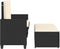 vidaXL - Tuinbank - met - kussens - en - voetenbank - poly - rattan - zwart