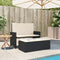 vidaXL - Tuinbank - met - kussens - en - voetenbank - poly - rattan - zwart