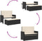 vidaXL - Tuinbank - met - kussens - en - voetenbank - poly - rattan - zwart