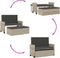 vidaXL - Tuinbank - met - kussens - en - voetenbank - poly - rattan - lichtgrijs