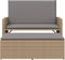vidaXL - Tuinbank - met - kussens - en - voetenbank - poly - rattan - beige