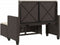 vidaXL - Tuinbank - met - kussens - en - voetenbank - poly - rattan - bruin