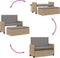 vidaXL - Tuinbank - met - kussens - en - voetenbank - poly - rattan - beige