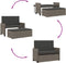 vidaXL - Tuinbank - met - kussens - en - voetenbank - poly - rattan - grijs