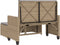 vidaXL - Tuinbank - met - kussens - en - voetenbank - poly - rattan - beige