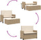 vidaXL - Tuinbank - met - kussens - en - voetenbank - poly - rattan - beige