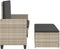 vidaXL - Tuinbank - met - kussens - en - voetenbank - poly - rattan - lichtgrijs