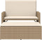 vidaXL - Tuinbank - met - kussens - en - voetenbank - poly - rattan - beige