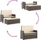 vidaXL - Tuinbank - met - kussens - en - voetenbank - poly - rattan - bruin