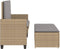 vidaXL - Tuinbank - met - kussens - en - voetenbank - poly - rattan - beige