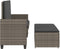vidaXL - Tuinbank - met - kussens - en - voetenbank - poly - rattan - grijs