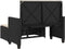 vidaXL - Tuinbank - met - kussens - en - voetenbank - poly - rattan - zwart