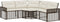 vidaXL - Tuinbank - met - kussens - en - voetensteun - L-vormig - poly - rattan - bruin