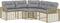 vidaXL - Tuinbank - met - kussens - en - voetensteun - L-vormig - poly - rattan - beige