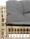 vidaXL - Tuinbank - met - kussens - en - voetensteun - L-vormig - poly - rattan - beige
