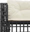 vidaXL - Tuinbank - met - kussens - en - voetensteun - L-vormig - poly - rattan - zwart